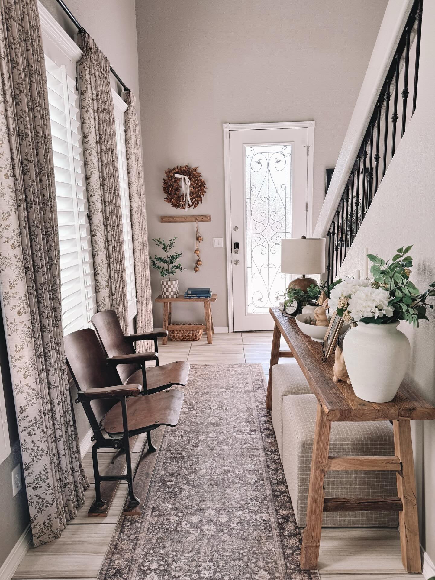A few welcoming views of our entryway! This space is bright and cheery and ready for Spring! Speaking of cheery, we have a weekend full of cheer competitions followed by some much needed rest. Ha! These events always wipe me out. 
Anything fun planned this weekend?

#spingdecor #entryway #entrywayinspo #neutralspringdecor 
#neutralhomedecor