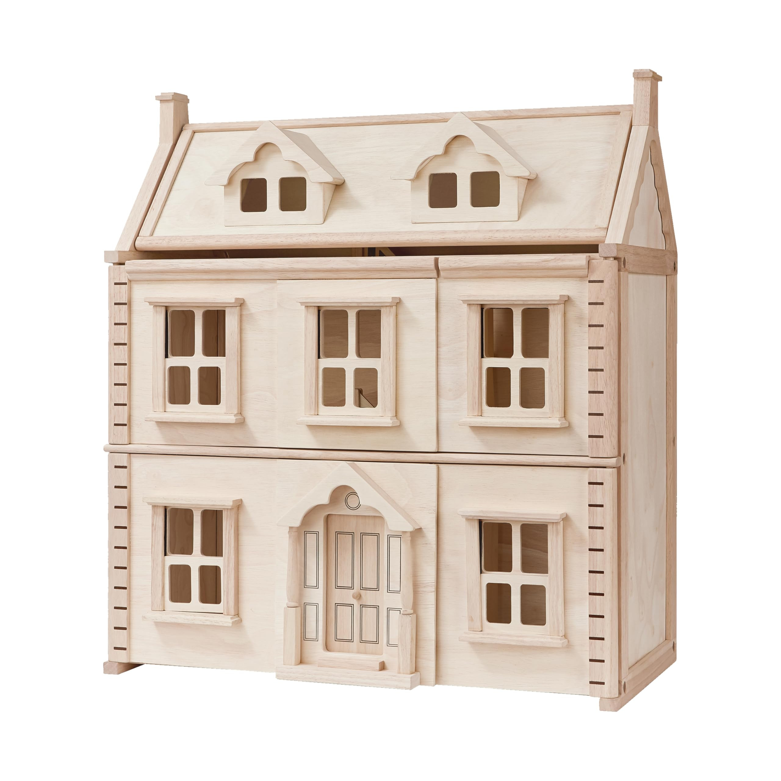 PlanToys® Victorian Wooden Dollhouse | 3-Story Large Doll House with Attic, Opening Panels & Sli... | Amazon (US)