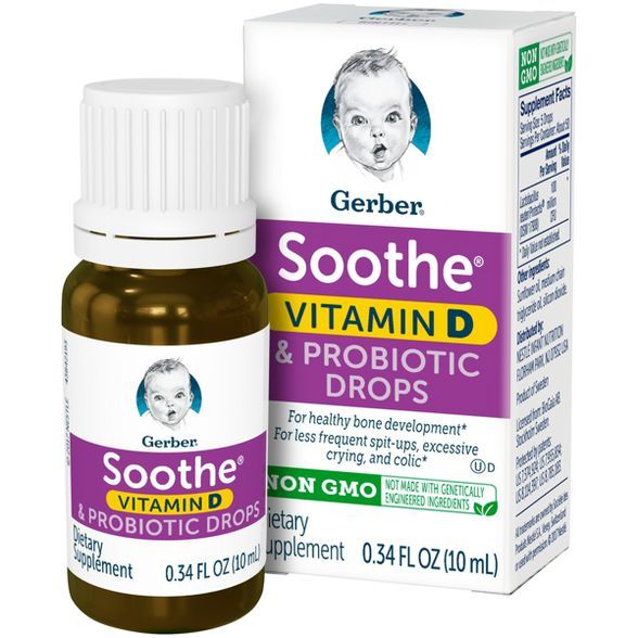 Gerber Soothe Vitamin D & Probiotic Drops - .34 fl oz | Target