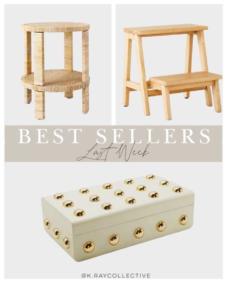 Here’s our best selling links from last week in home. This bracht side table is a great budget Friendly option for your living. This fold up stepstool is a must have with kids and I love this decorative embellished box.

#HomeDecor #Living room #SideTable #AccentTable #Homeaccents #BestSellers #Stepstool 

#LTKhome #LTKstyletip #LTKfindsunder50