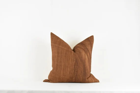 Cate  Rust Vintage Hemp Pillow Cover - Etsy | Etsy (US)