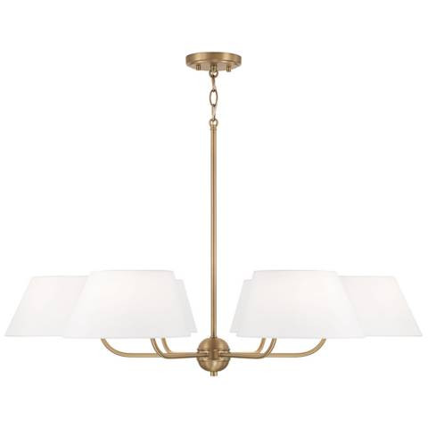 Capital Lighting Welsley 6 Light Chandelier Aged Brass - #0470C | Lamps Plus | Lamps Plus