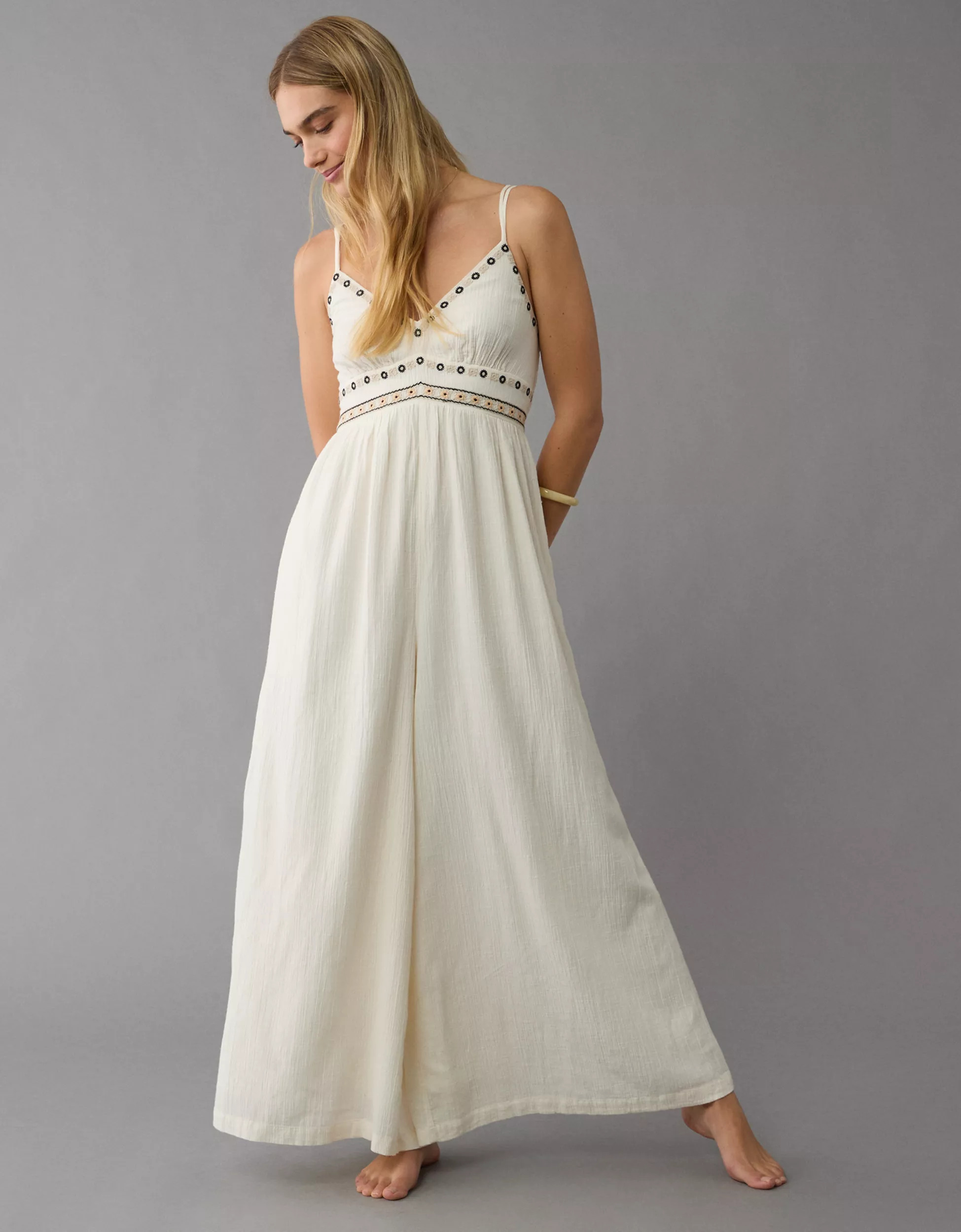 AE Plunge Wide-Leg Jumpsuit | American Eagle Outfitters (US & CA)