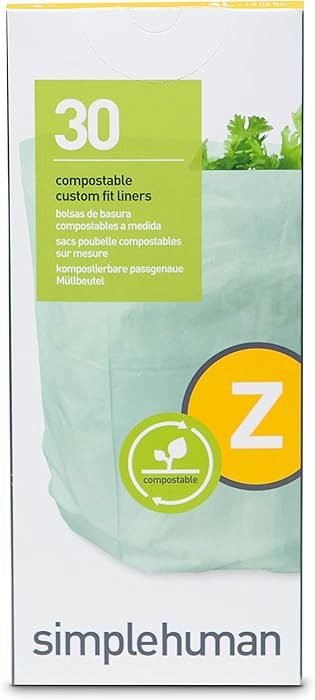 simplehuman Code Z 30 Count, Genuine Custom Fit Liner, Compostable Trash Bags in Dispenser Packs | Amazon (US)