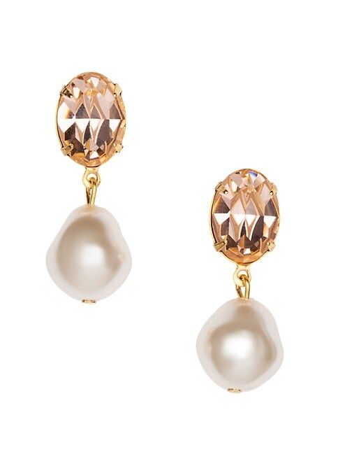 Tunis 24K-Gold-Plated, Glass Crystal & Imitation Pearl Drop Earirngs | Saks Fifth Avenue