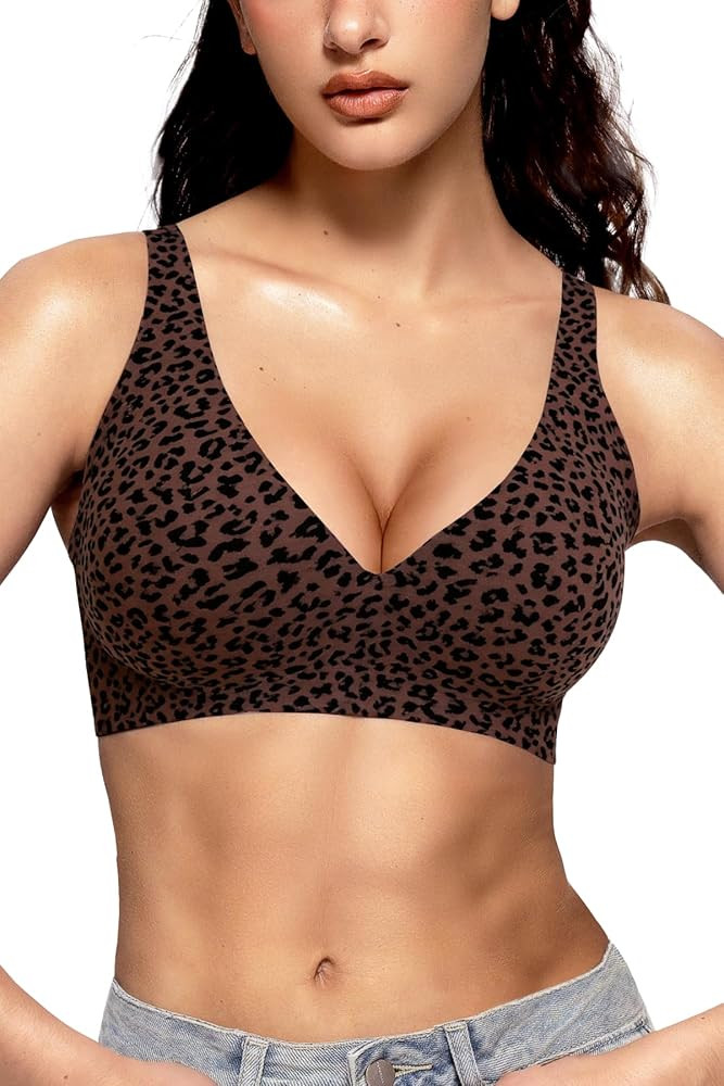 Vertvie Jelly Wireless Bras for Women Push Up Plunge Seamless T-Shirt Bras No Underwire Supportiv... | Amazon (US)