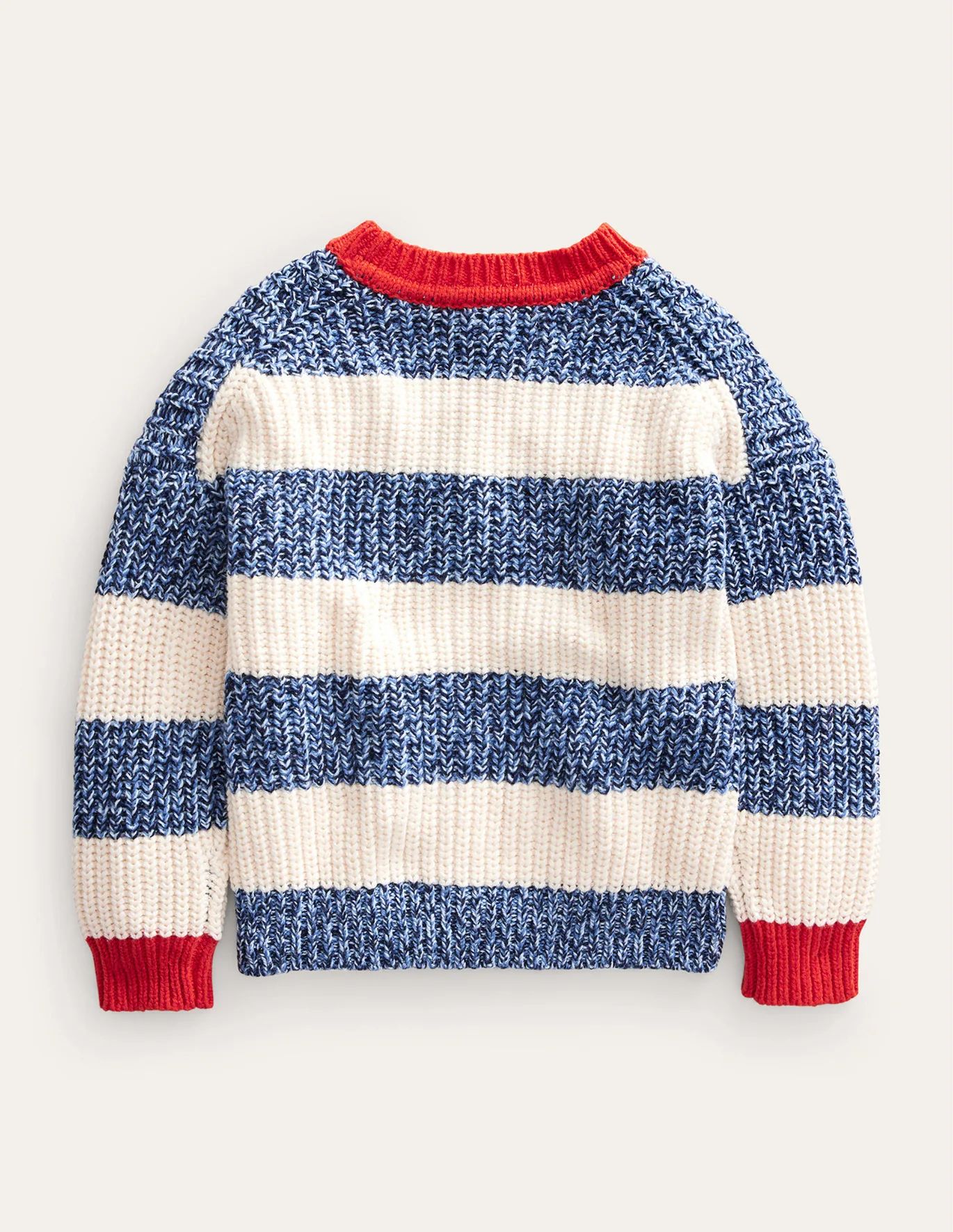 Ribbed Stripe Sweater - Navy Twist/Ecru Marl | Boden (US)