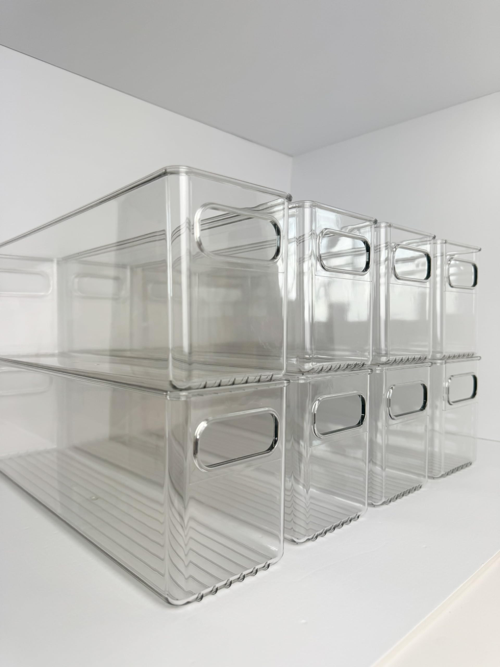 Clear Plastic Organization Bin - (16" L x 4" W x 5" H) 8 pack | Amazon (US)