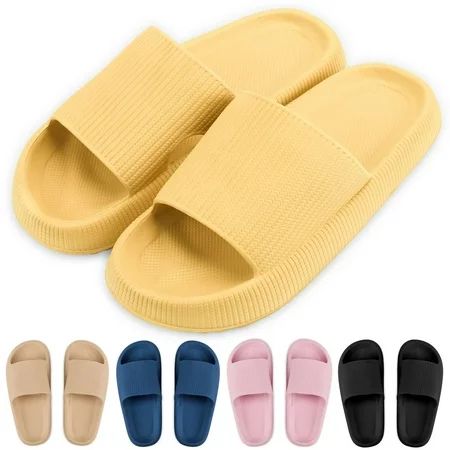 Deago Cloud Slide Slippers for Women and Men Non-Slip Shower Slippers Bathroom Sandals Open Toe Soft | Walmart (US)