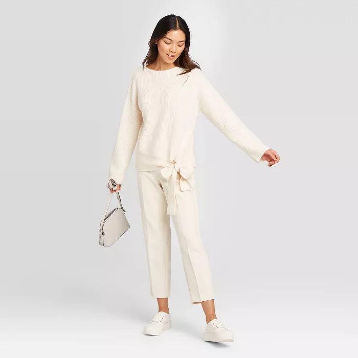 Women's Crewneck Tie-Hem Pullover Sweater - A New Day™ | Target