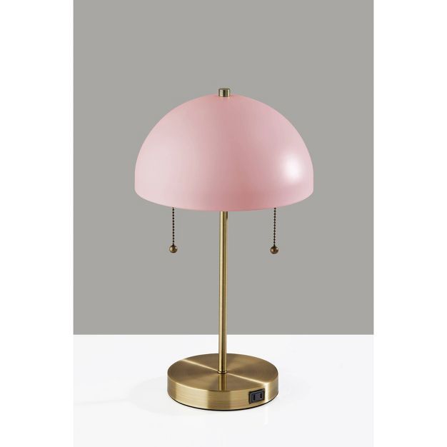 Bowie Antique Brass Table Lamp Light Pink - Adesso | Target