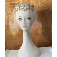 Vintage Bridal Hat With Veil 1950S 1960S Styled For You Exclusively By Francine Sequins Beads Vintage Bride Wedding | Etsy (US)