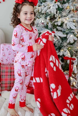 CuddleLane™ Luxe Blankets | Candy Cane | Caden Lane