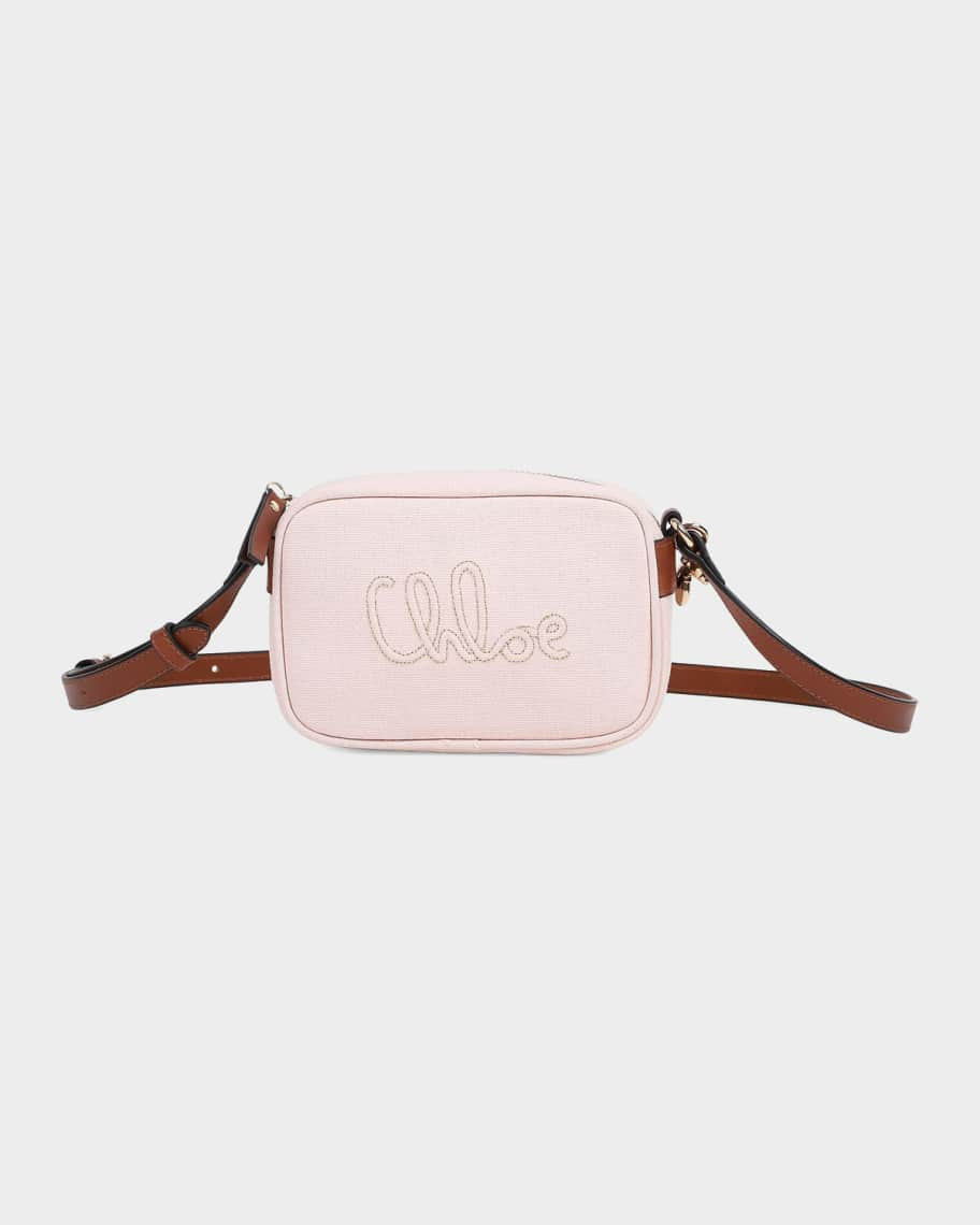 Chloe Girl's Logo-Embroidered Canvas Crossbody Bag | Neiman Marcus