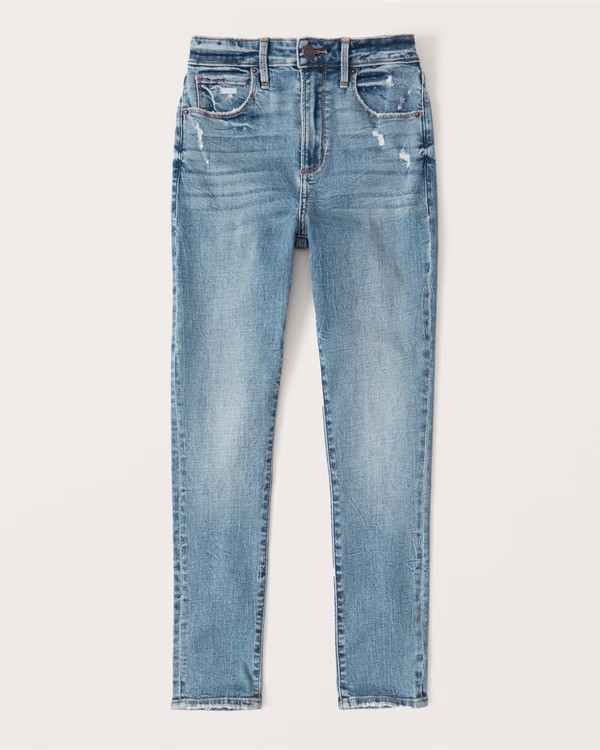 Curve Love High Rise Super Skinny Ankle Jeans | Abercrombie & Fitch (US)