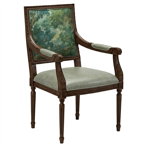 Marielle Secret Garden Botanical Weave Saxony Arm Chair | Kathy Kuo Home
