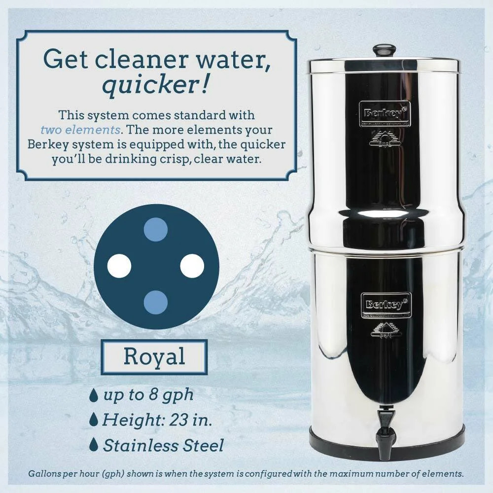 Berkey Royal Stainless Steel Gravity Water Filter System with 2 Black Element For Under Sink And ... | Walmart (US)