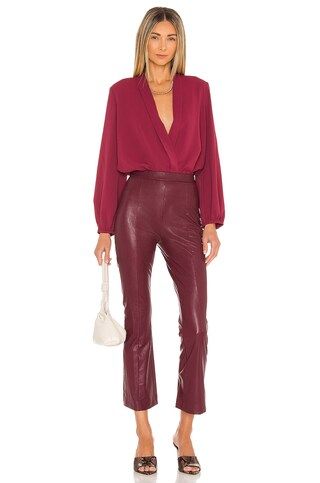 Amanda Uprichard Long Sleeve Hera Bodysuit in Malbec from Revolve.com | Revolve Clothing (Global)