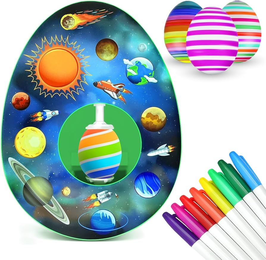 Easter Egg Decorator Kit,Easter Egg Decorating,Easter Egg Decorator Spinner with 3 Eggs and 8 Col... | Amazon (US)