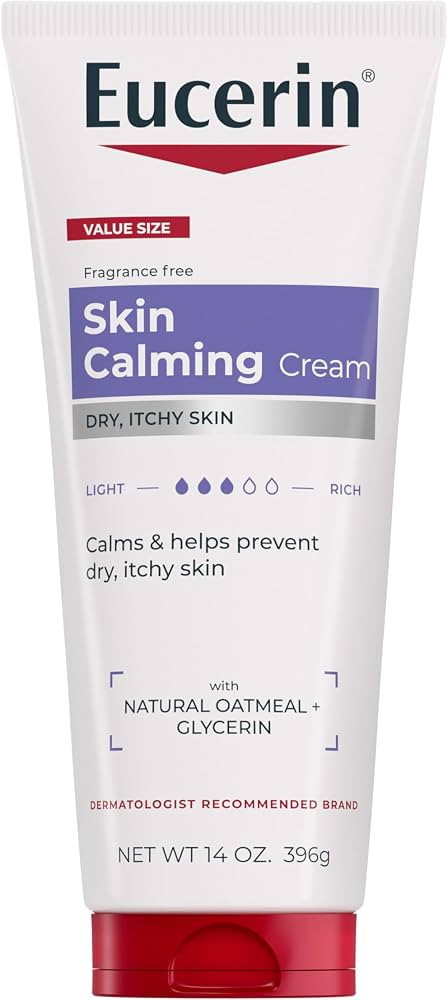 Eucerin Skin Calming Cream - Full Body Lotion for Dry, Itchy Skin, Natural Oatmeal Enriched - 14 ... | Amazon (US)