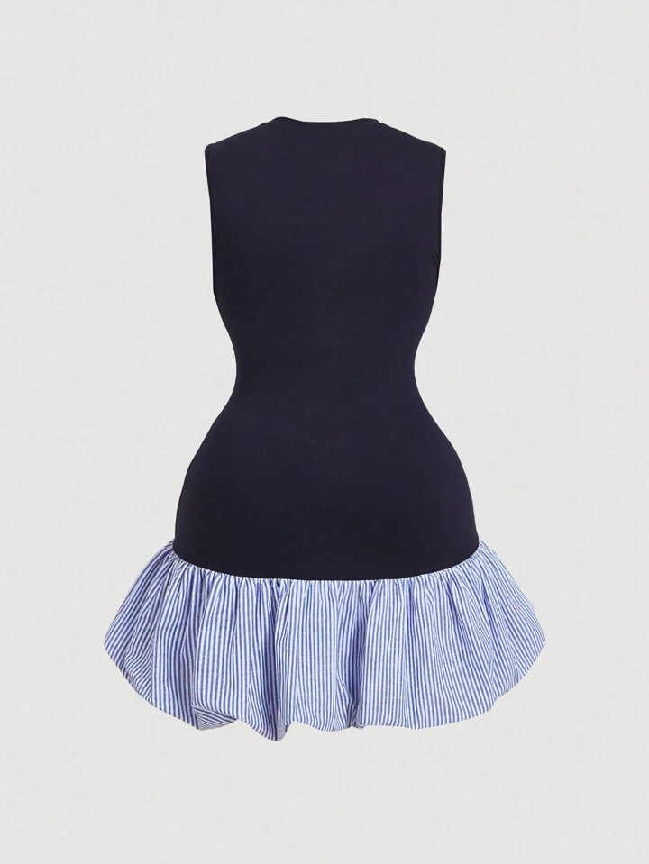 SHEIN MOD Plus Size Retro Cute Ruched Waist Flared Hem Midi Dress | SHEIN