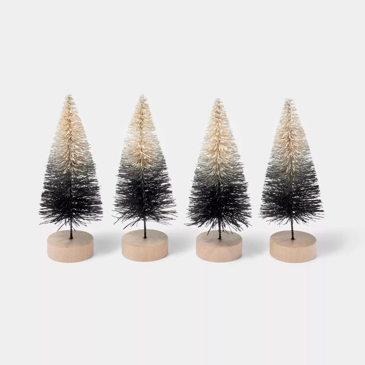 4pk Black and Cream Ombre Bottle Brush Tree Halloween Decorative Figurine - Hyde & EEK! Boutique... | Target