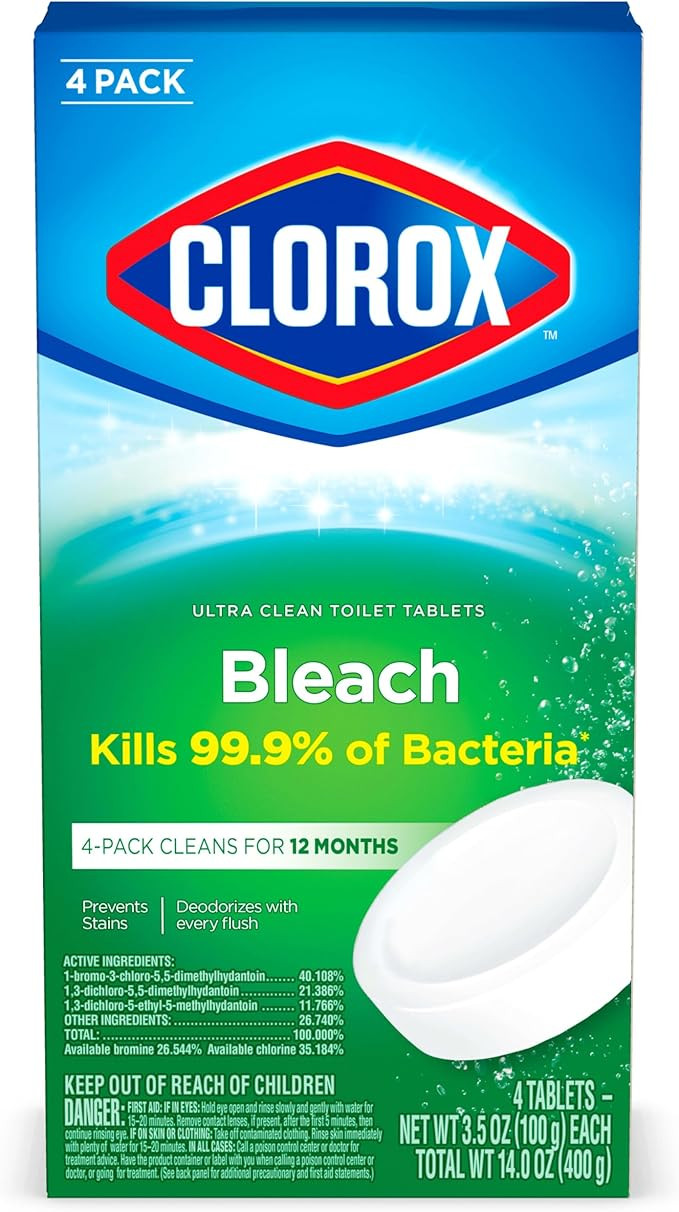 Clorox Ultra Clean Toilet Tablets Bleach 3.5 Ounces Each, 4 Count (package May Vary) | Amazon (US)