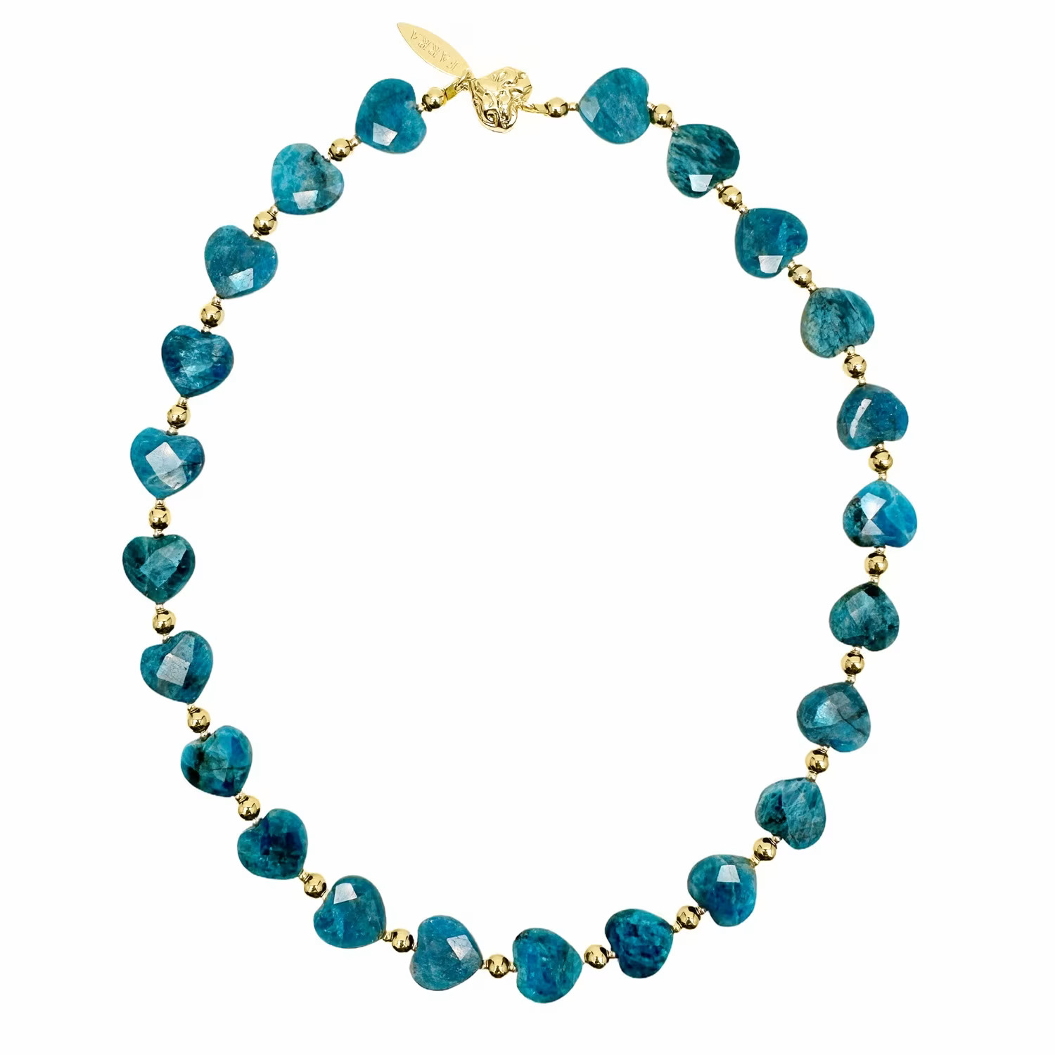 Heart-Shaped Blue Apatite Gemstone Choker Necklace | Wolf & Badger