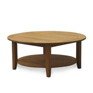 Cambridge Casual Heaton Natural Teak Round Wood Outdoor Coffee Table 170708-TW-XX-XX-XX - The Hom... | The Home Depot