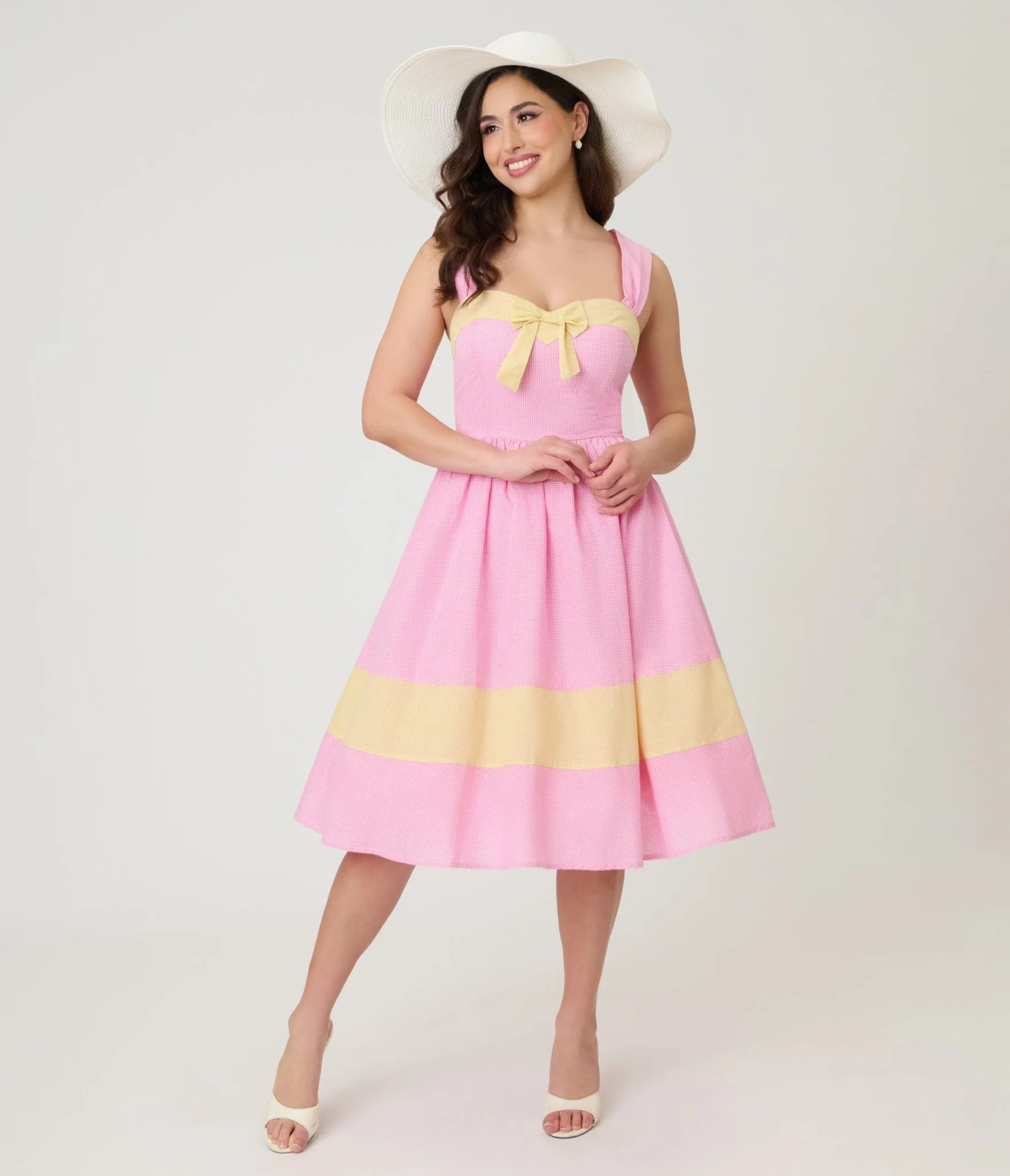 Barbie™ x Unique Vintage Picnic Pretty Gingham Swing Dress | Unique Vintage - North America