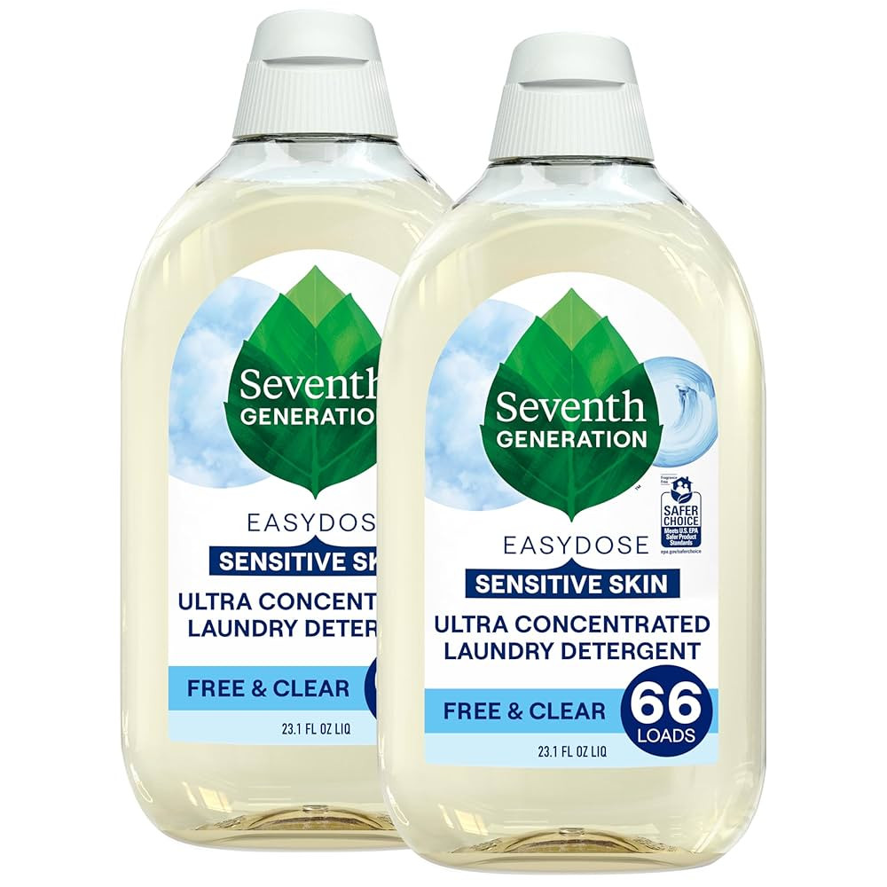 Seventh Generation Laundry Detergent, Ultra Concentrated EasyDose, Free & Clear, 23.1 Fl Oz (Pack... | Amazon (US)