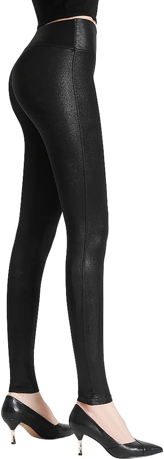 Tagoo Faux Leather Leggings for Women Black High Waist Leather Pants with Gift Box | Amazon (US)