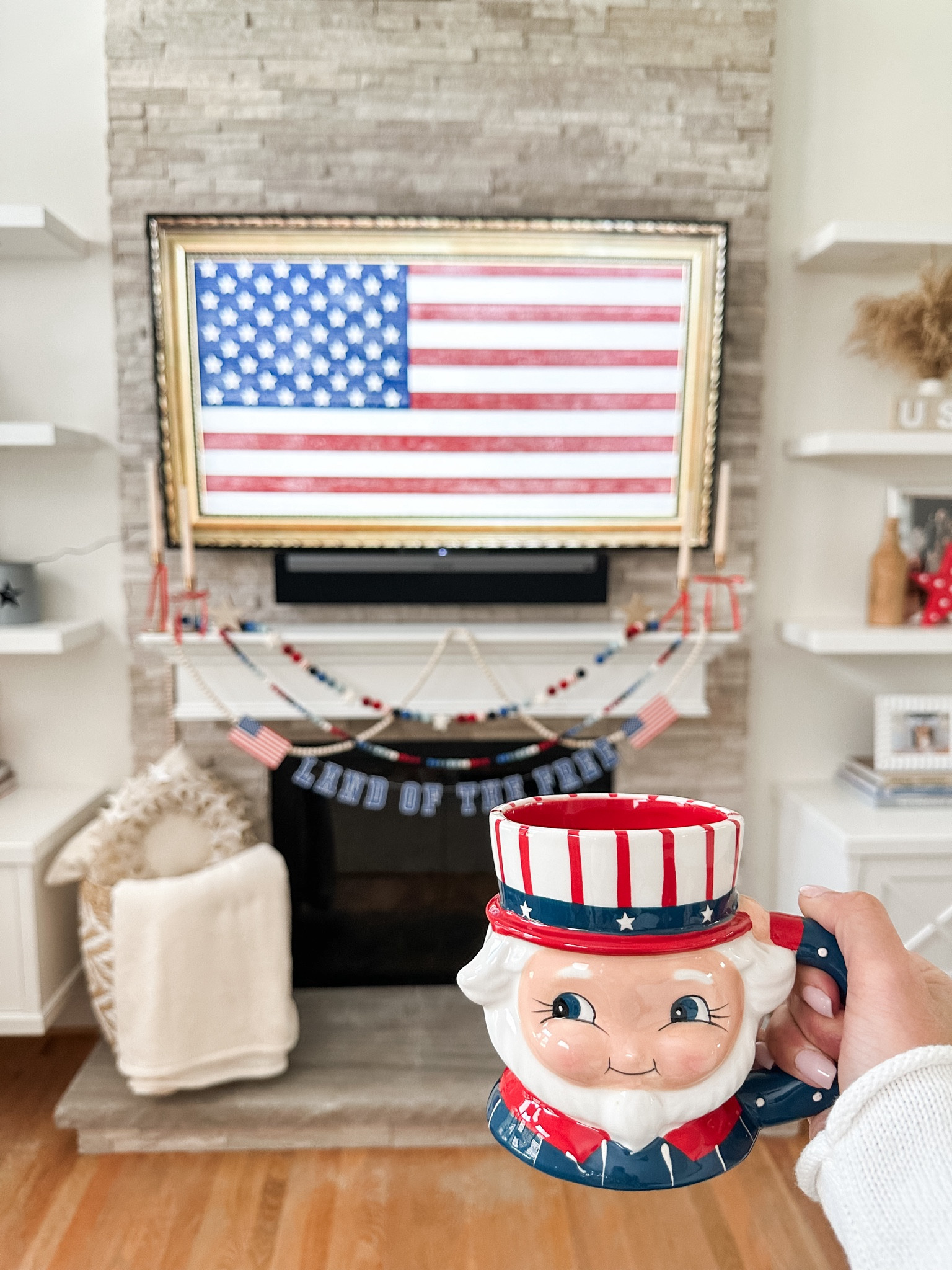4th of July Mantel ♥️🤍💙 

#LTKStyleTip #LTKSummerSales #LTKSeasonal