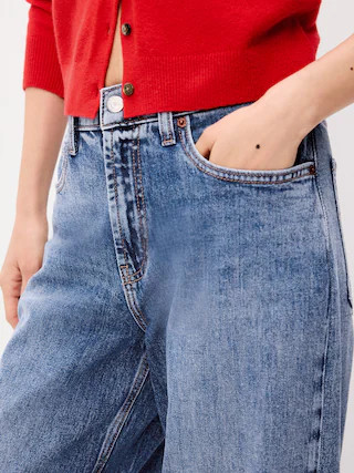High-Waisted Baggy Wide-Leg Stretch Jeans | Old Navy (US)