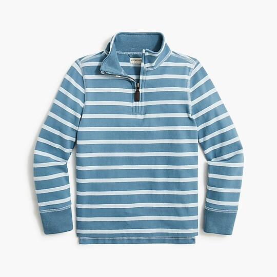 Boys' striped sueded half-zip popover | J.Crew Factory