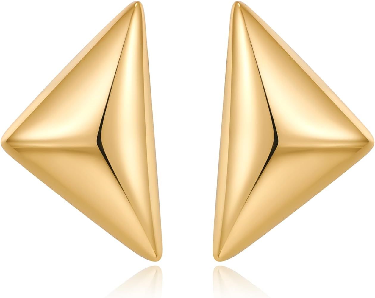 NEPULOY Gold Stud Earrings Square/Ball Earrings Geometric Stud Earrings Polished Minimalism Earri... | Amazon (US)
