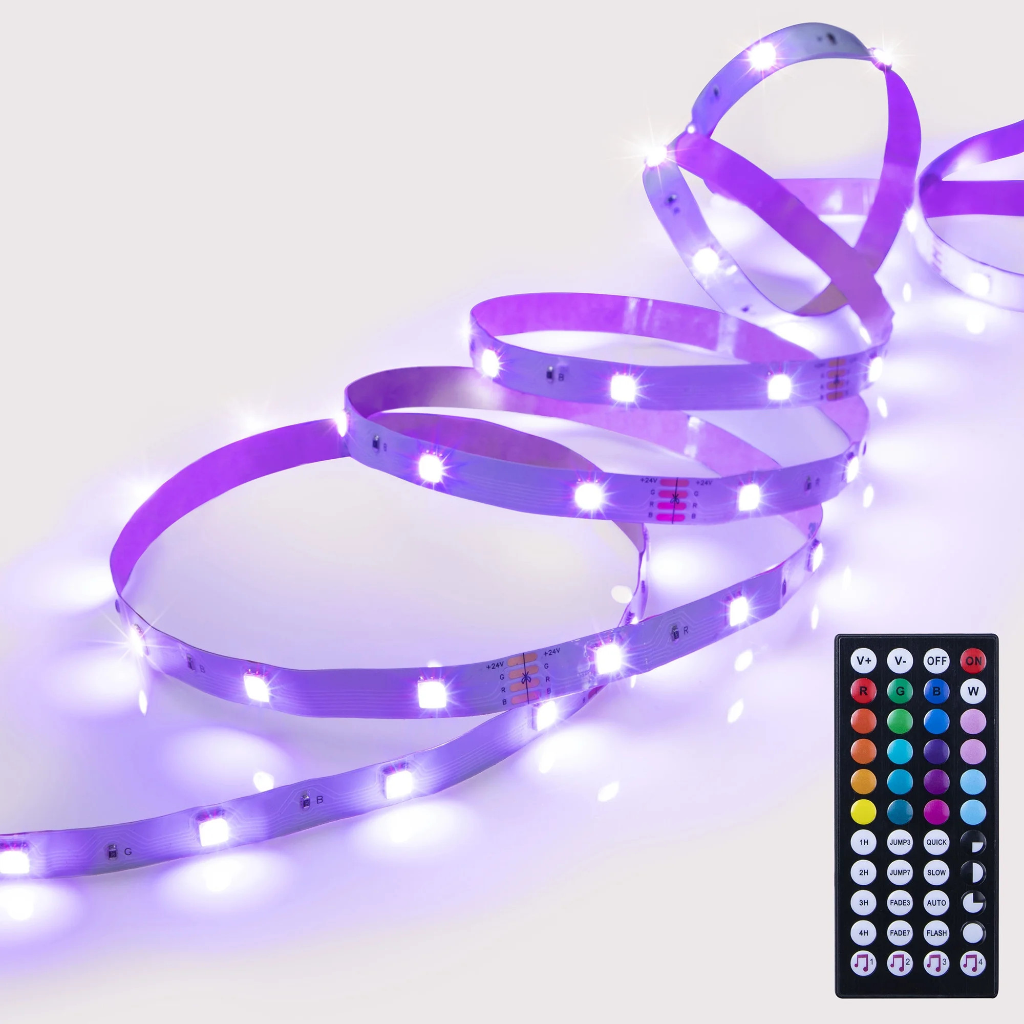 onn. Multicolor LED Light Strip with Sound Reactive Technology, 32' | Walmart (US)