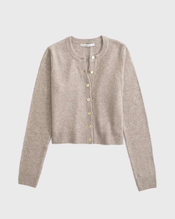 Shrunken Crew Cardigan | Abercrombie & Fitch (US)