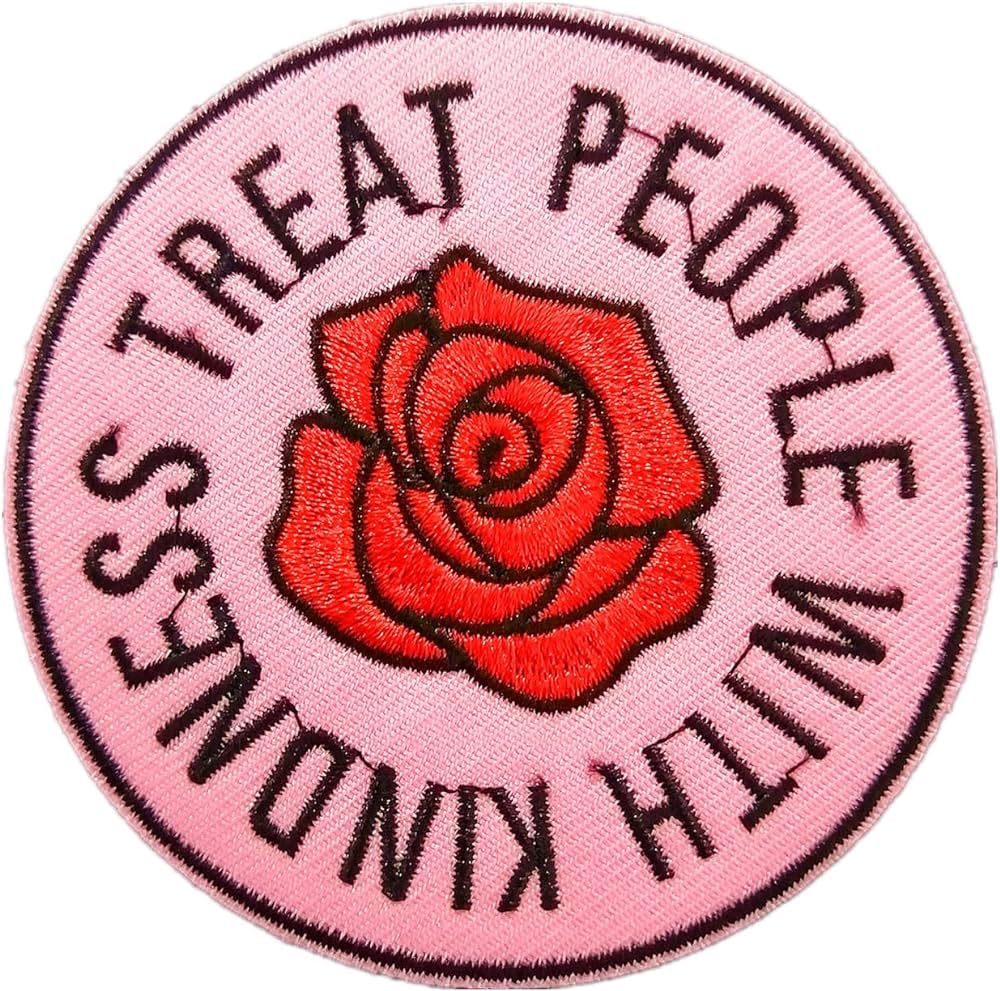 CHBROS "Treat People with Kindness" Trendy Girls Embroidered Patch Iron on Patches for Clothing J... | Amazon (US)
