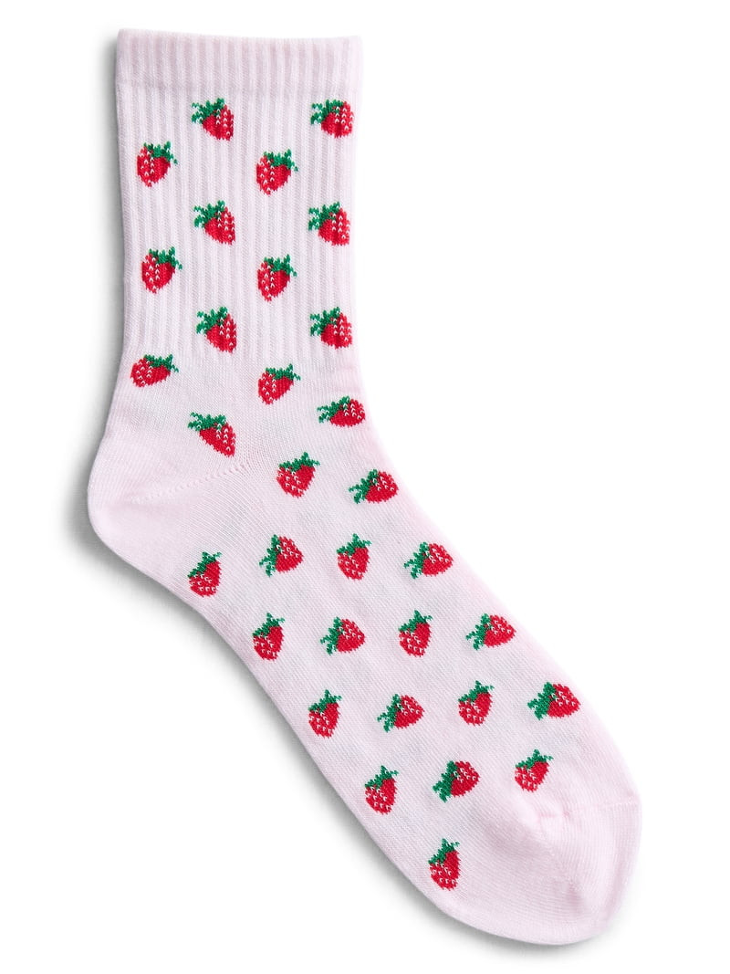 No Boundaries Embroidered Mid Crew Socks, 6-Pack, Women's, Shoe Sizes 4-10 | Walmart (US)