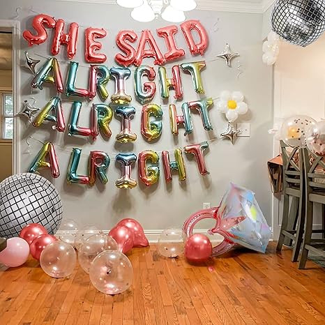 JeVenis She Said Alright Alright Alright Balloons Dazed And Engaged Bachelorette Decorations Last... | Amazon (US)
