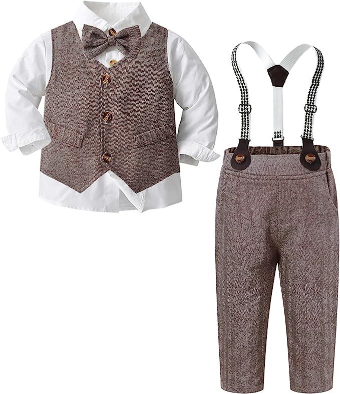 SANGTREE Boys Gentleman Outfits Suit Set, 3 Months - 14 Years | Amazon (US)