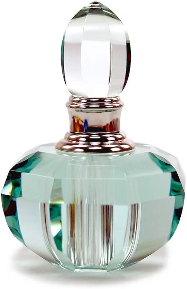 KECHU Delicate Green Empty Crystal Perfume Bottle Refillable Glass 3ml Transparent Green Decor | Amazon (US)