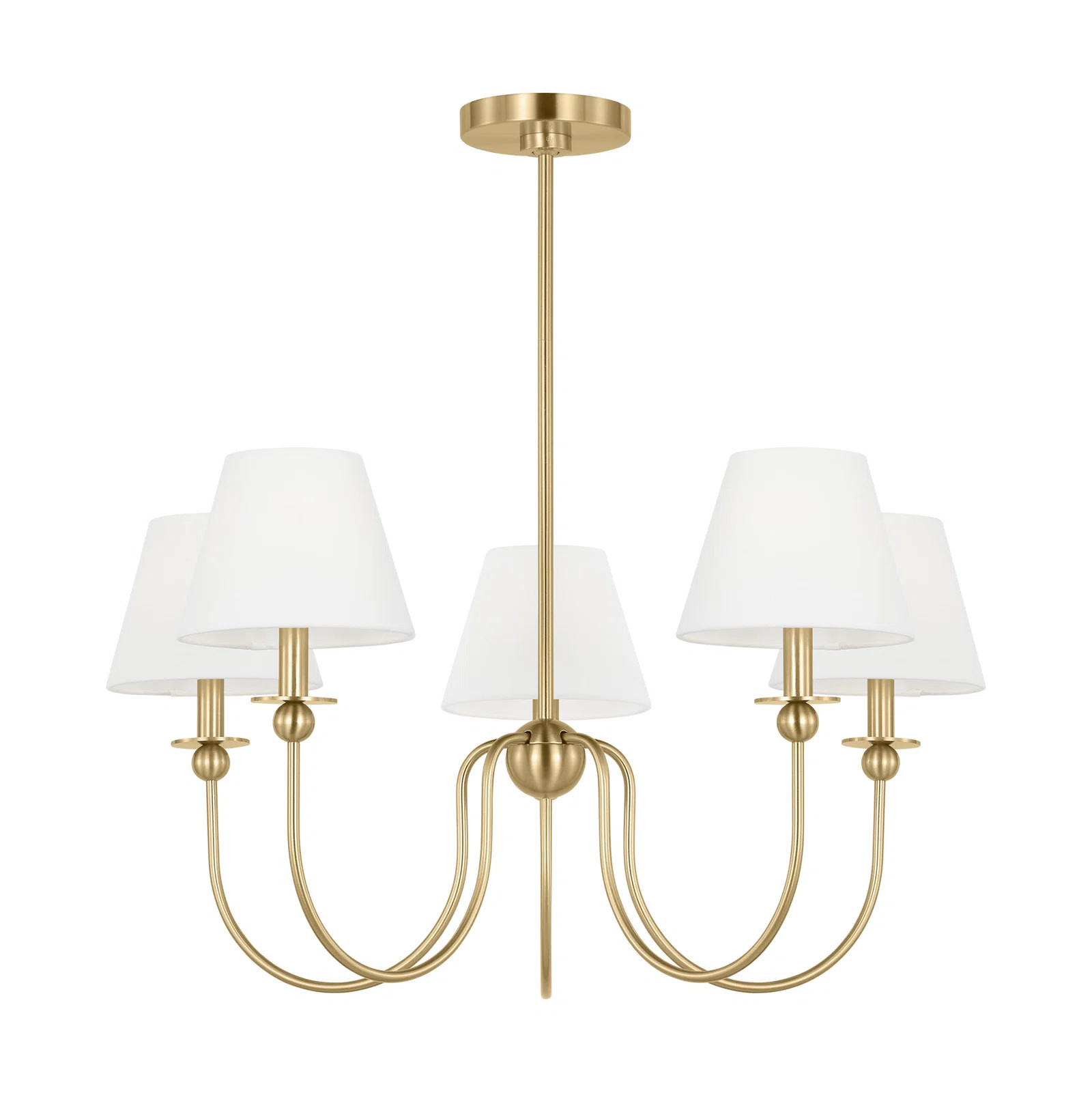 Scott Living Elsay Dining Room Chandelier With White Linen Shade | Wayfair | Wayfair North America