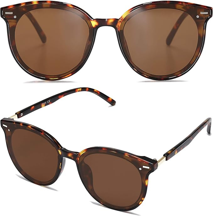 SOJOS Classic Round Retro Plastic Frame Vintage Large Sunglasses BLOSSOM SJ2067 | Amazon (US)