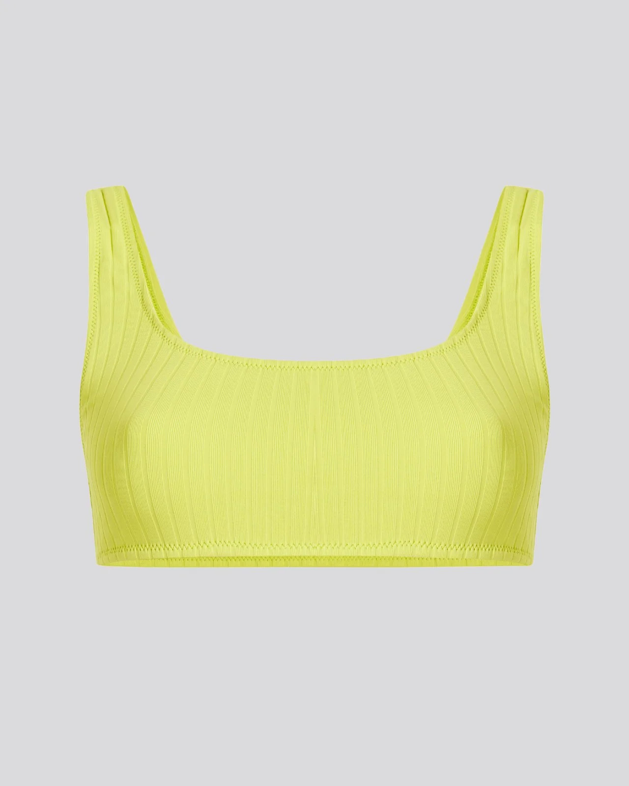 The Elle Ribbed Bikini Top in Chartreuse | Solid & Striped