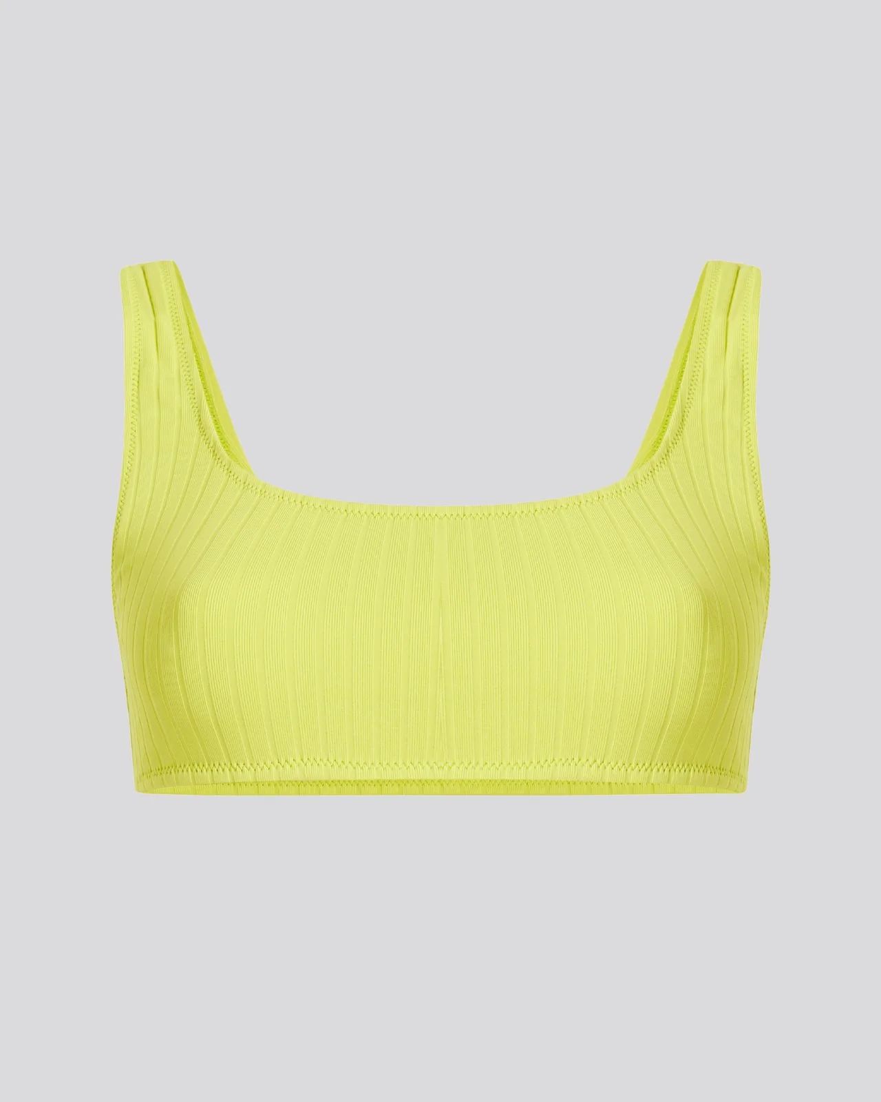 The Elle Ribbed Bikini Top in Chartreuse | Solid & Striped