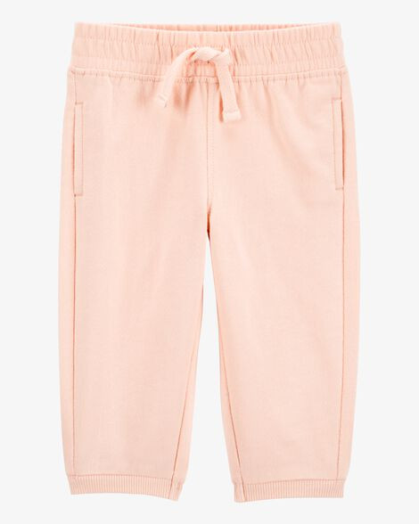 Baby Pull-On French Terry Joggers - Pink | Carter's Inc