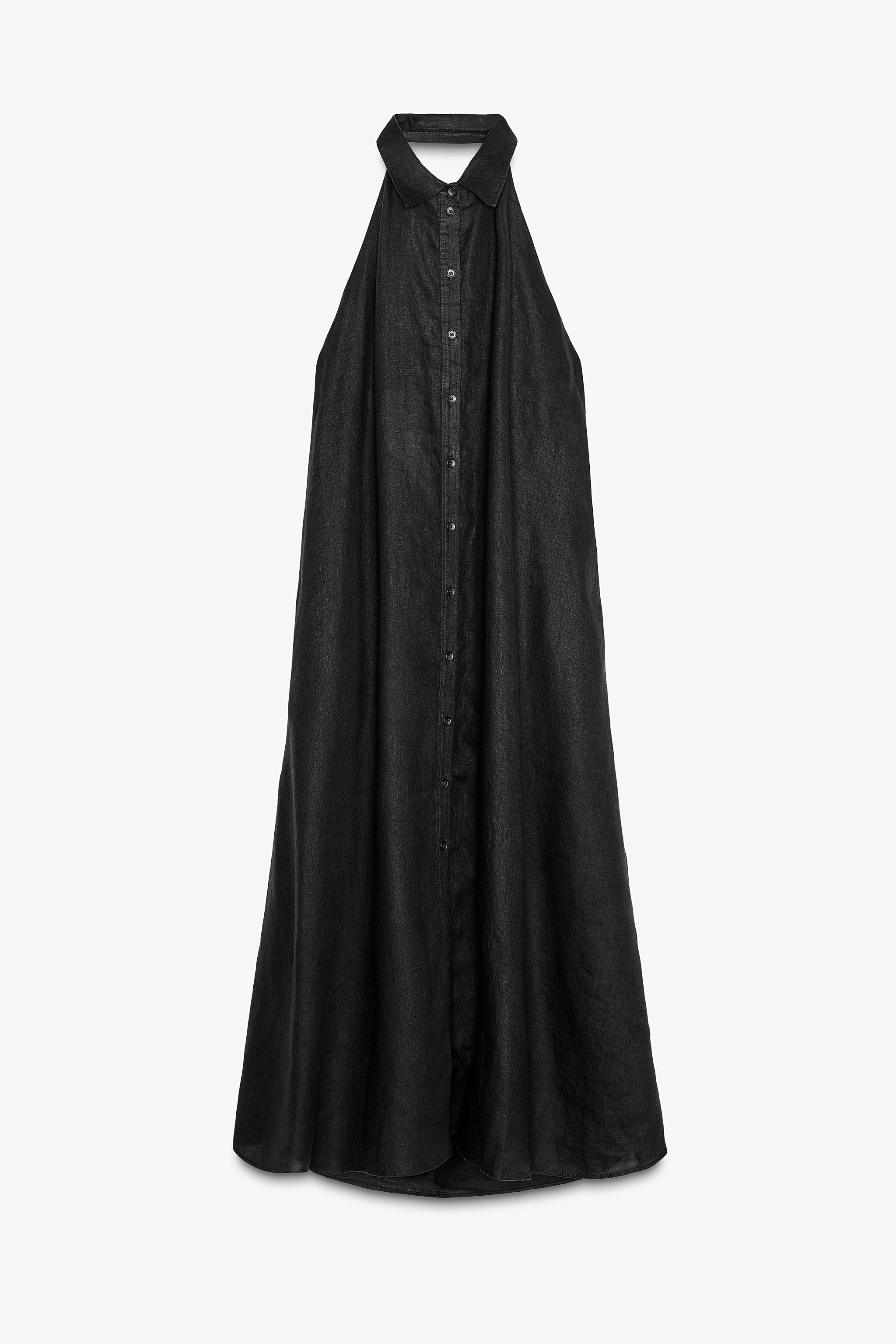 100% LINEN HALTER DRESS ZW COLLECTION | Zara US