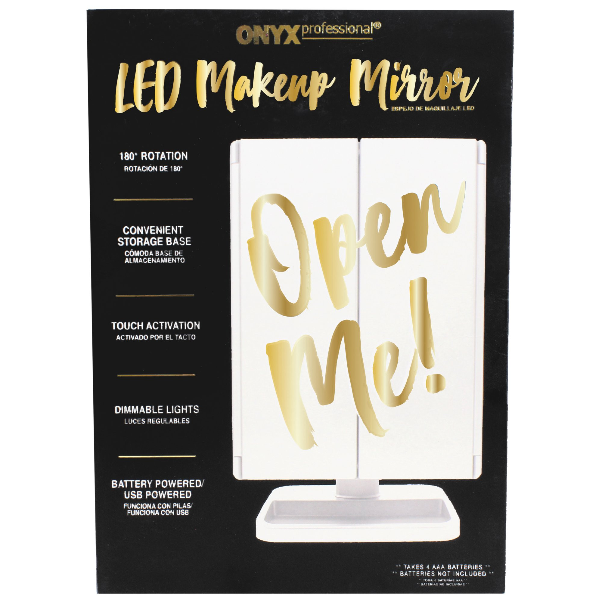 Onyx Professional LED Mirror with In-Base Storage and Magnifying Mirror, White | Walmart (US)